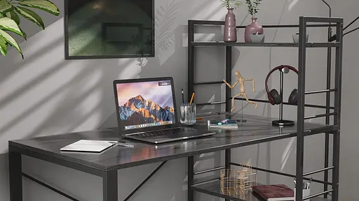 Письменный стол Ferrum-decor Серии Конект с этажеркой 75x120x60 черный ДСП Сосна Кембра 16мм (FRD-104224) - фото 7