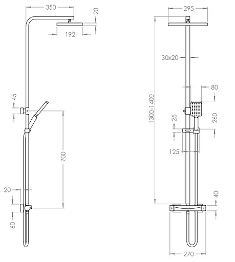 Душова система зовнішнього монтажу з термостатом Nett STH-32, Хром - фото 9