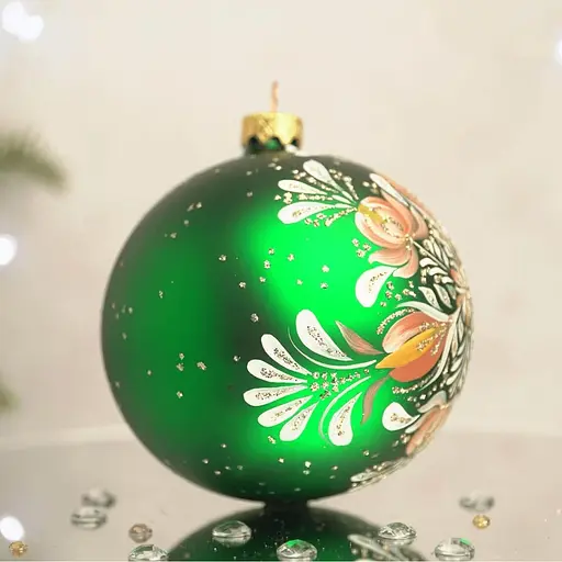 Ялинкова прикраса Санта Шоп Квіткова крижинка скло (4820001154337) - фото 2