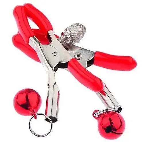 Затискачі для сосків з дзвіночком якісна іграшка Червоний K0217-2