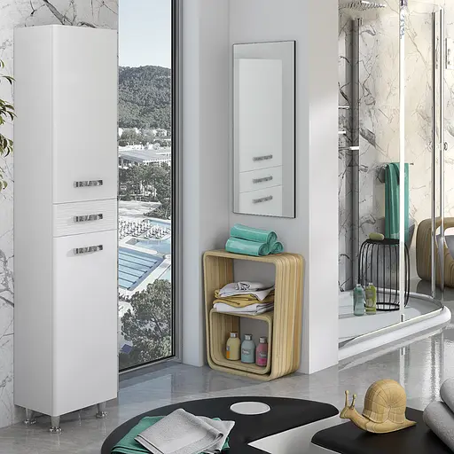 Пенал напольный Sanwerk "Сиерра" 40 белый MV0000454 левый, Белый - фото 2