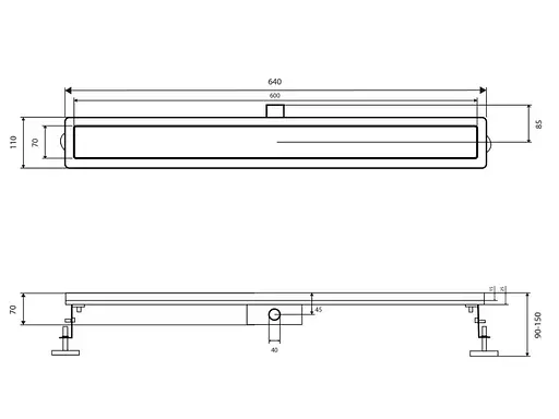 Трап Qtap Taurus Tile600 с сухим затвором под плитку QTTAUTILE600 - фото 5