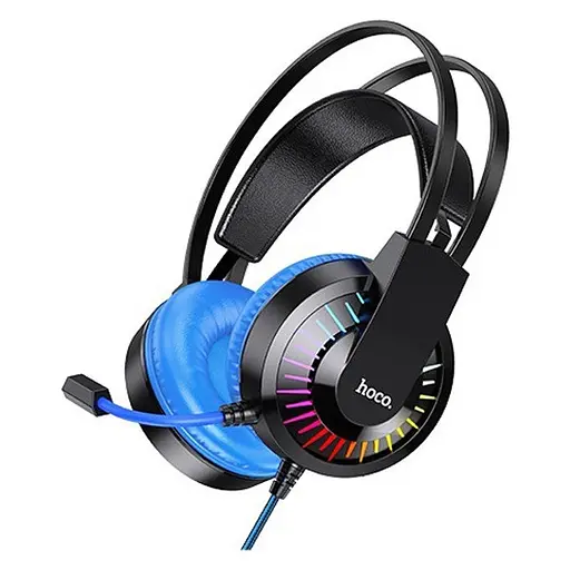 Hoco W105 Joyful Gaming ігрові навушники з мікрофоном і LED підсвічуванням чорно-сині - фото 4