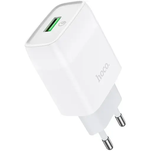 Мережевий зарядний пристрій Hoco C72Q USB QC 18W білий - фото 1