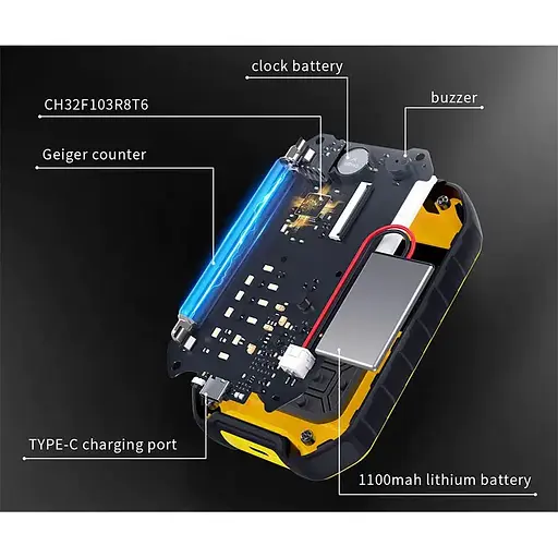 Дозіметр радіації професійний радіометр Fnirsi GC-01, акумуляторний (100922) - фото 3