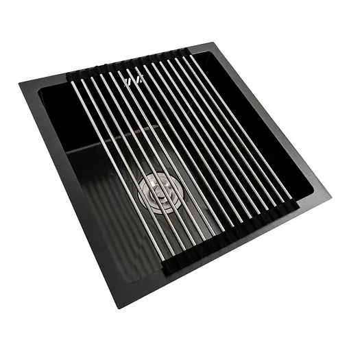 Кухонная мойка PVD черная СМ 44x44 Platinum Handmade (монтаж под столешницу), Черный - фото 4