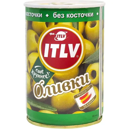 Уцінка. Оливки ITLV зелені без кісточки 314 мл 