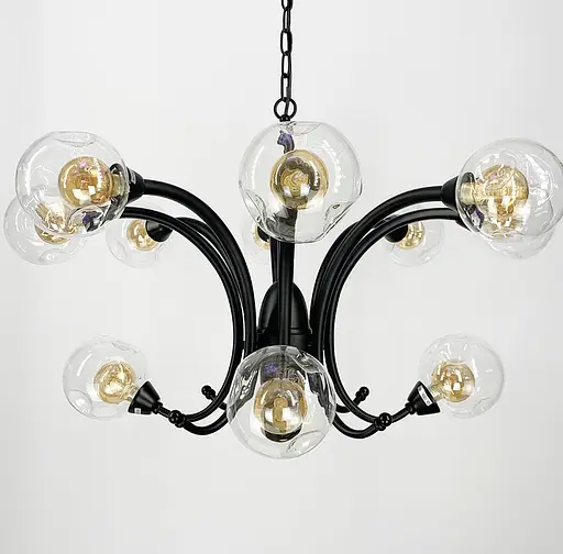 Дизайнерська підвісна люстра із подвійним плафоном Line.F Кількість ламп 9 - фото 4