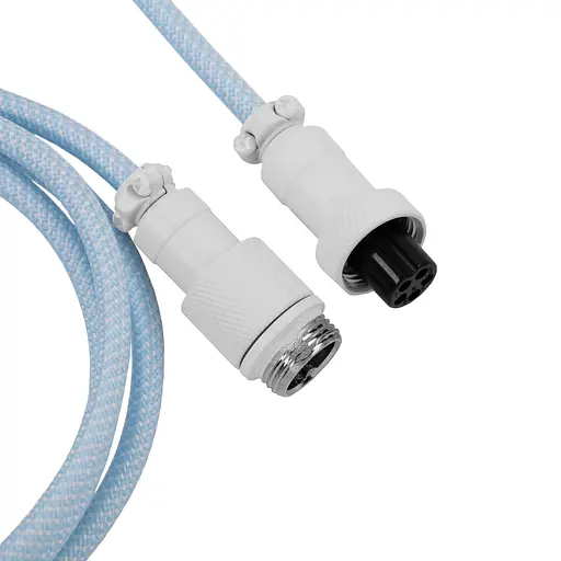 Кабель Keychron USB-A/USB-C > USB-C зарядка/синхронизация, 1.36м, Type-C, Coiled Aviator, синий - фото 3