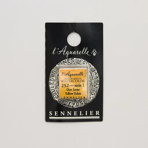 Акварельна фарба Sennelier, полукювета, S1, Жовта охра (Yellow Ochre)