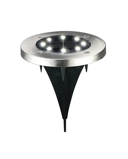 Вуличний світильник на сонячній батареї Goldlux 330246 Solly LED 6500K IP44 сріблястий - фото 1