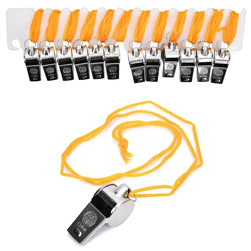 Свисток металевий, 4.5 см, шнурок, MS4419 - фото 2