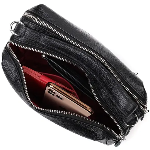 Сумка Vintage прямоугольная для женщин на два отделения из натуральной кожи 22х13х11 см sum0028993 - фото 7