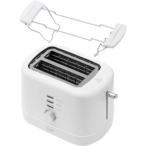 Тостер Adler AD 3224 white 850Вт/ 2 відділення/7 режимів підсмажування/розморожування/підігрів булок - фото 4