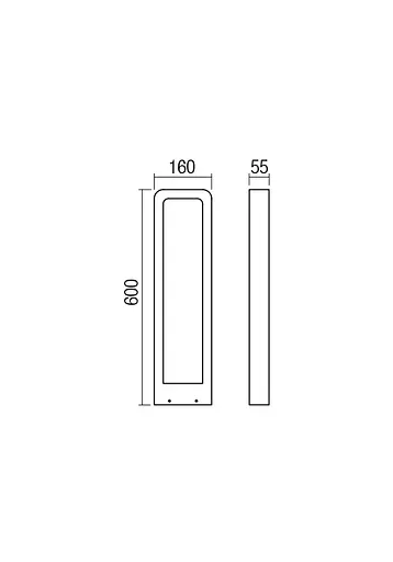 Стовпчик RADEON ST LED 9W IP54 DB 3000K (5.1.2) Redo 90014 - фото 2