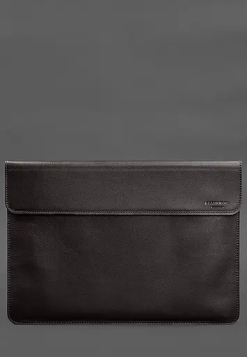 Кожаный чехол-конверт BlankNote на магнитах для MacBook 15 дюйм Темно-коричневый краст - фото 2