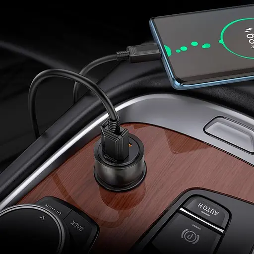 Автомобильный адаптер HOCO Z52 Spacious и кабель Type-C набор для заряда - фото 5