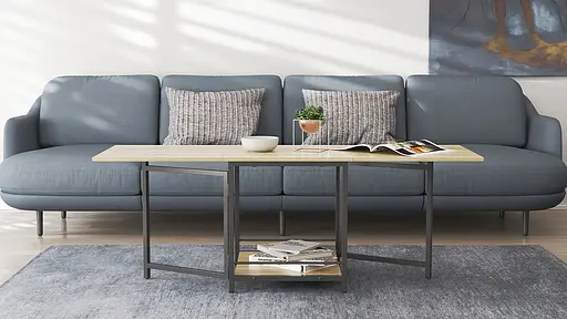 Стіл журнальний трансформер Куб Комбо Ferrum-decor 540x532x500 Чорний метал ДСП - Дуб Сонома 16 мм (FRD-105153) - фото 4