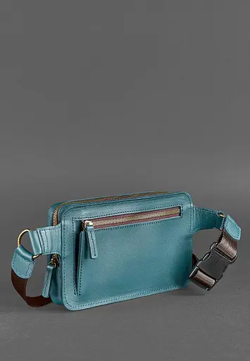 Шкіряна поясна сумка Dropbag Mini зелена - фото 6