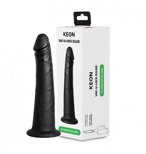 Фалоімітатор Keon Vac-U-Lock Dildo 7.5 19 см чорний - фото 2