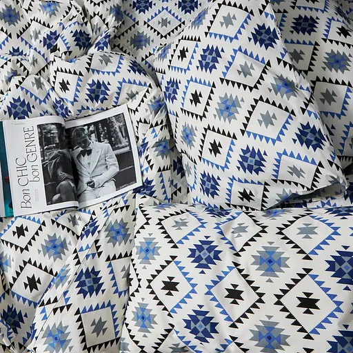 Комплект постільної білизни Moon&Star Бязь Gold Люкс Blue Mosaic King Size 220x240 наволочки 2х50х70 - фото 4