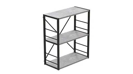 Этажерка 3/60 Ferrum-decor Серии Коннект 75x60x28 черный ДСП Бетон 16мм (FRD-104256) - фото 5