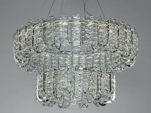 Светодиодная люстра подвесная 2 кольца золото 86 Вт - фото 3