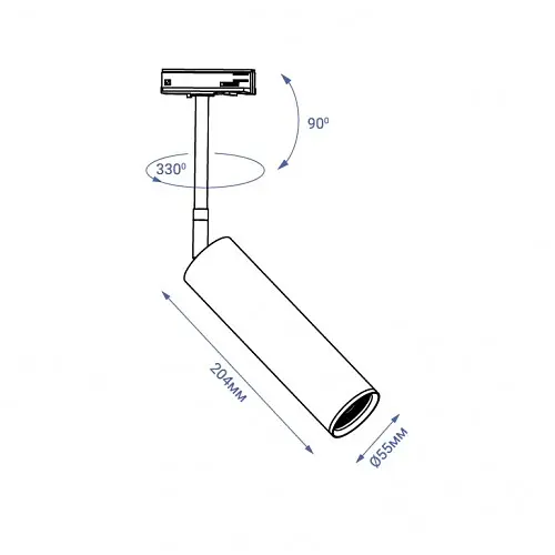 Трековий світильник білого кольору під лампу | Line F | Арт. ML330 білий - фото 2