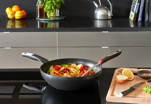 Сковорода WOK Tefal глубокая 28 см Stock Франция - фото 2