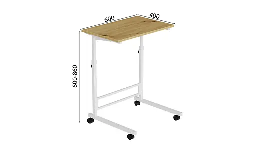 Стіл приставний Ferrum-decor Аміго 62x60x40 метал Білий ДСП Дуб Артізан 16мм (FRD-102538) - фото 2