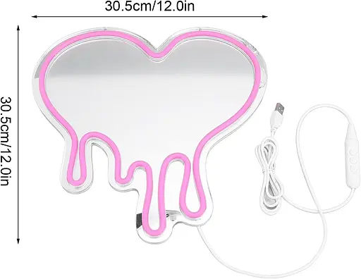 Неоновый свет Jeffergarden в форме сердца с регулируемой яркостью USB-интерфейсный декоративный светильник с розовой лампой - фото 3