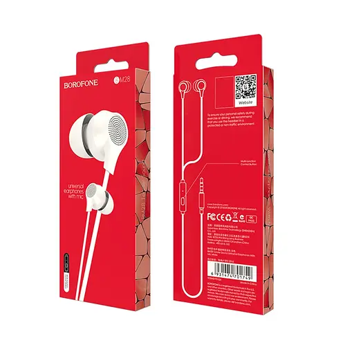 Навушники вакуумні Borofone BM28 Jack 3.5 білий - фото 3