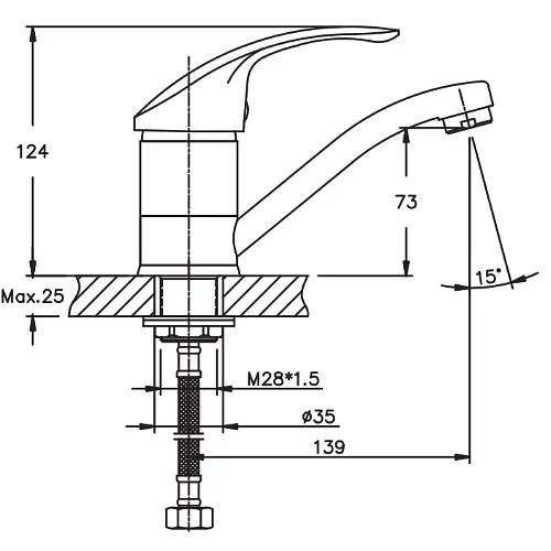 Змішувач для кухні Haiba MARS 555 (HB0269) - фото 2