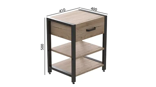 Тумба универсальная Вивьен 1/2 50x41x40 черный ДСП Дуб Сан-Марино 16мм FRD-104122 - фото 3