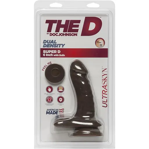 Фаллоимитатор Doc Johnson The D - Super D - 6 Inch With Balls - UltraSkyn - Chocolate - фото 2