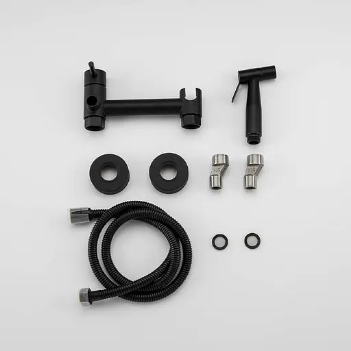 Змішувач для гігієнічного душу зовнішнього монтажу 150 мм Frap F7503-6, чорний, Чорний матовий - фото 5