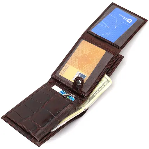 Мужской кожаный кошелек Canpellini 12х9.7х2 см acs0025642 - фото 4