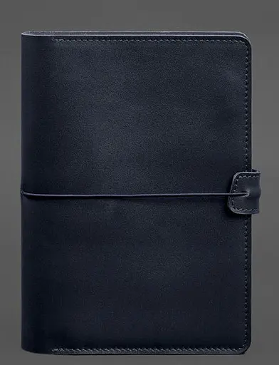 Кожаный блокнот А5 (софт-бук) 9.4 синий - фото 1