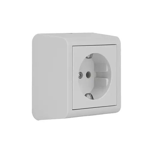 Розетка Ovivo Electric Nivo, одинарна з заземленням, накладна, біла - фото 3