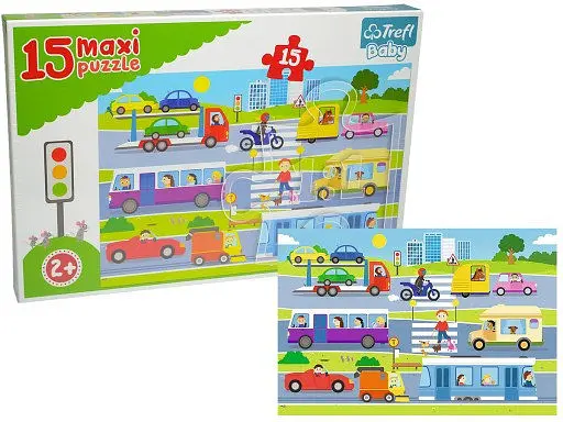 Набор Пазлы - (15 элм. MAXI) - "Транспорт в городе" - фото 1