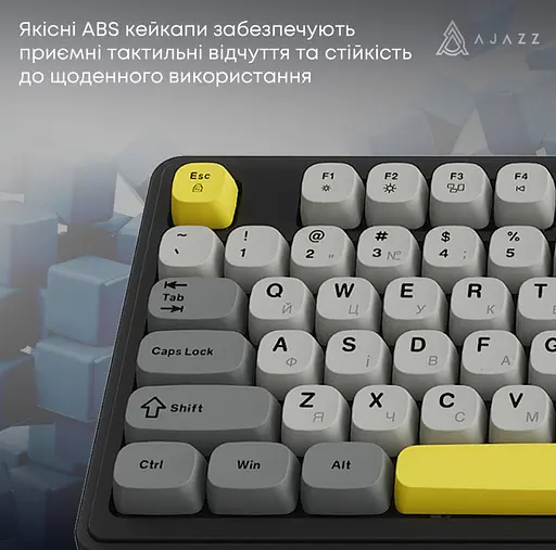 Клавіатура ігрова бездротова Ajazz AF-BGY-98 Plus Black-Gray-Yellow 2.4G/Bluetooth/USB - фото 11