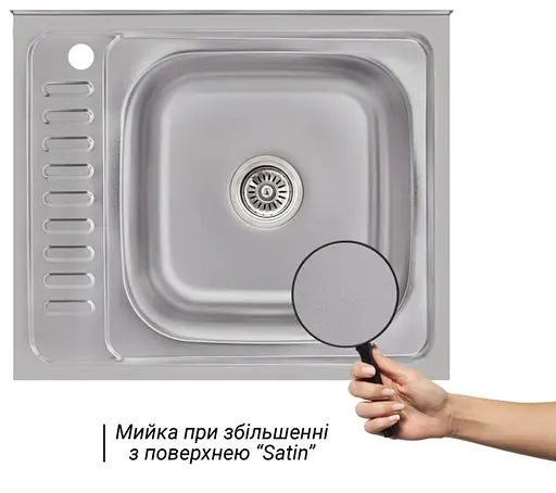 Кухонная мойка Brinex 6050-R 0.6 мм, накладная BRIN6050RSAT06 - фото 2