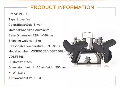 Вентилятор эко-вытяжной для печей и топок с тепловым приводом - фото 4