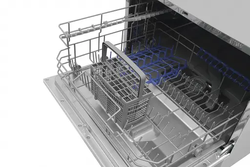Посудомоечная машина Hansa Hansa настольная, 6 комплектов A+, 55 см, дисплей, серебристый - фото 8