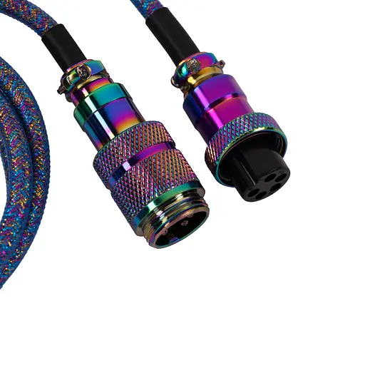 Кабель Keychron USB-A/USB-C > USB-C заряджання/синхронізації, 1.08м, Type-C, Premium Coiled Aviator, синій - фото 3