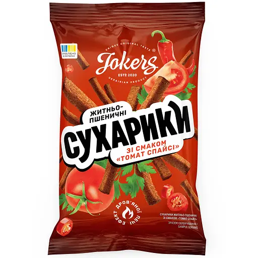 Сухарики JokerS пшенично-житні зі смаком «Томат Спайсі» 60 г