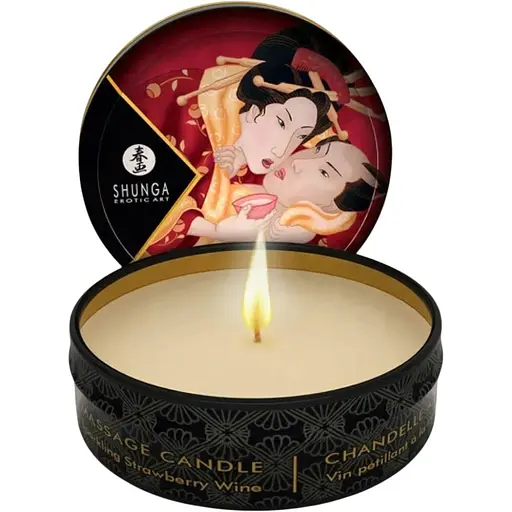Масажна свічка Shunga Massage Candle полуничне вино, 30 мл