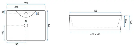 Умивальник Rea Kelly накладний білий REA-U6524, Білий - фото 5