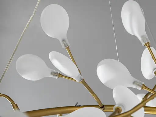 Декоративная люстра в коридор "Светлячок", золотая люстра на 36 ламп - фото 3