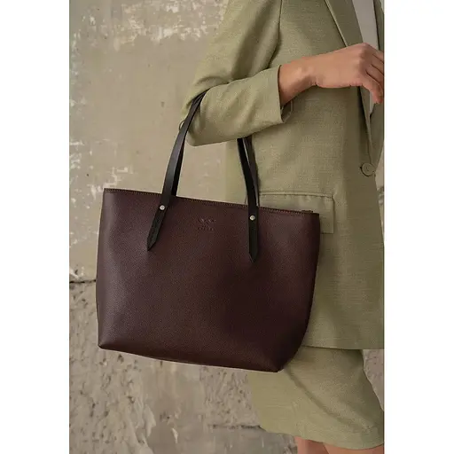 Шкіряний шоппер Walker Mini бордовий флотар - фото 1